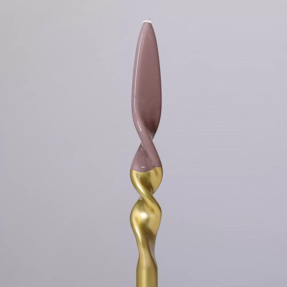 TWISTED CANDLE H28 MELORIA BOX 2 GLAMOUR MOCHA MOUSSE/ORO. MOCHA MOUSSE/GOLD